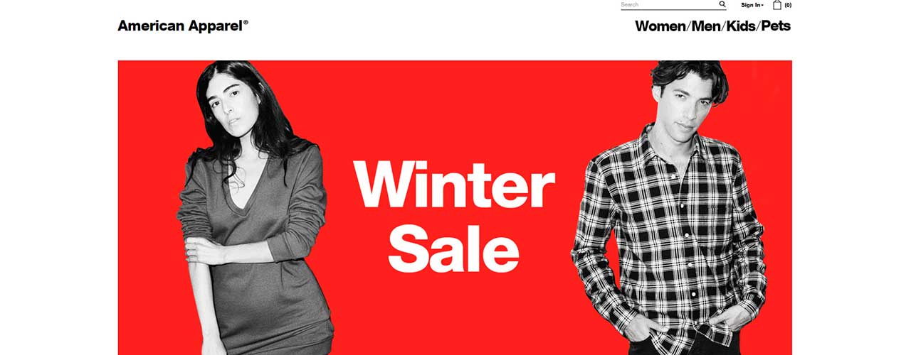 Extract product and price information from American Apparel online store